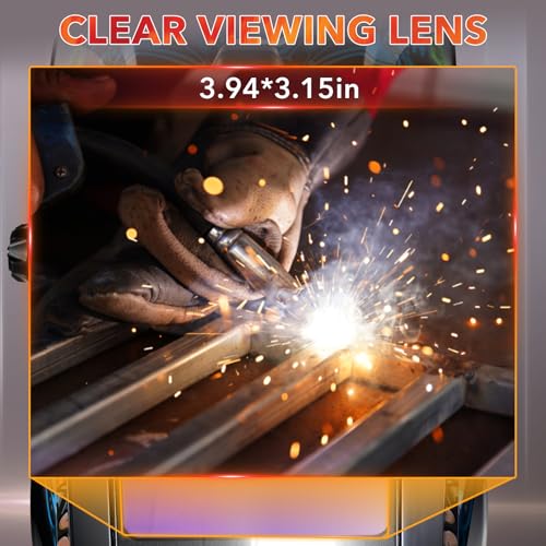 Image of Large Viewing Welding Helmet Auto Darkening Welding Hood with Light