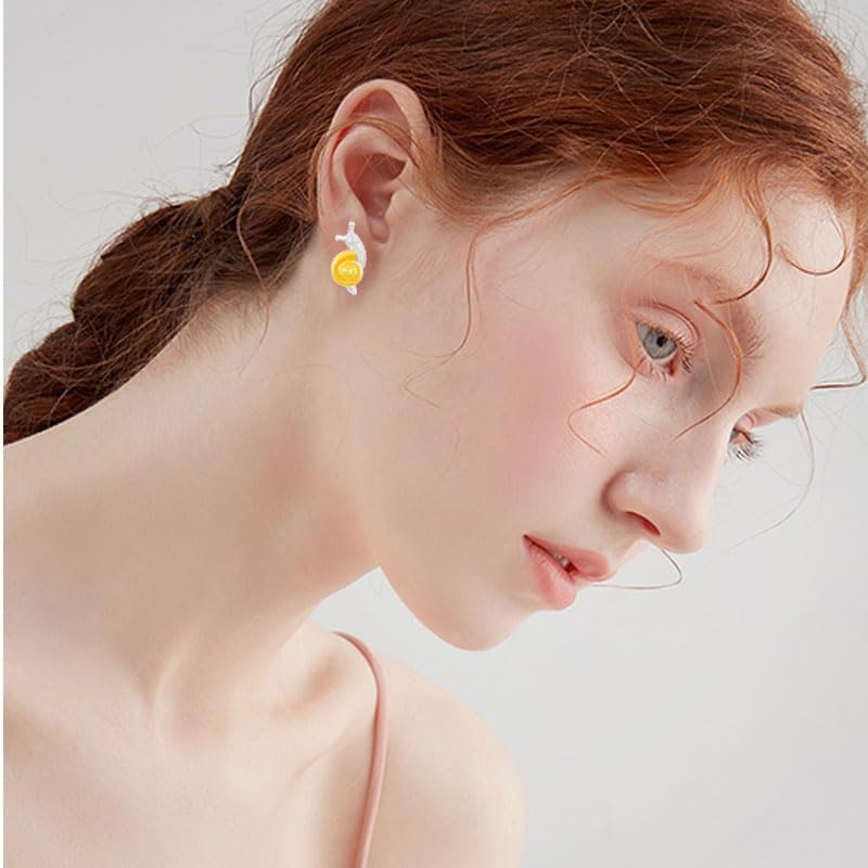 ONLYJUMP Dainty Snail Stud Earrings for Women Cute Gold and Silver Snail Earrings for Women Trendy Snail Earrings Garden Animal Jewelr Snail Lover Gift - Image 2