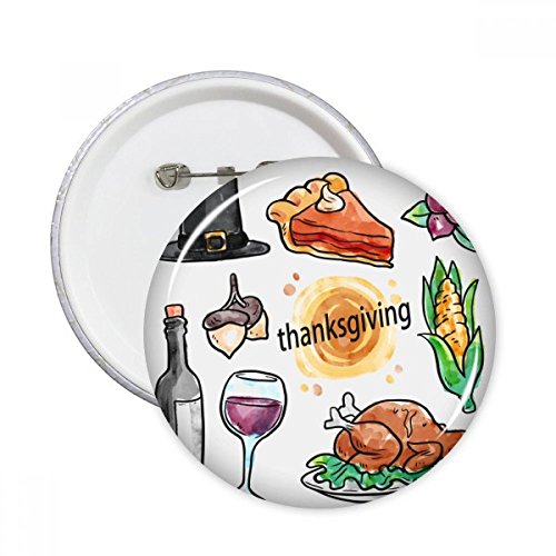 Badge bouton rond Thanksgiving 5pcs DIYthinker pour vêtement