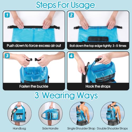 Image of MORXPLOR Dry Bag Waterproof,5L /10L /20L /30L /40L /55L Roll Top Dry Bag Backpack with WaterProof Phone Case for Swim,Kayak