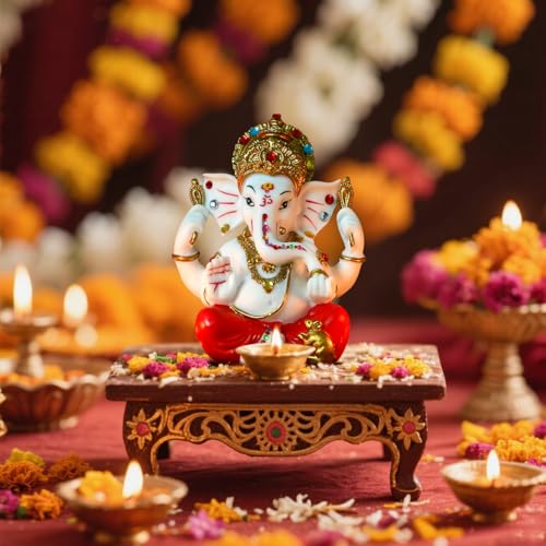 Estatua de Lord Ganesha de 5.6 pulgadas en Polystone miniatura 6