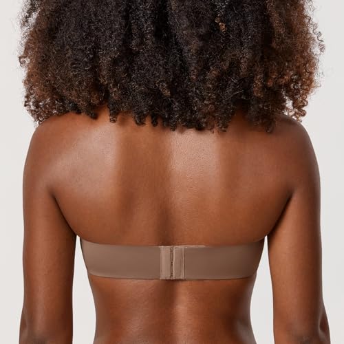 Image of DELIMIRA Women's Strapless Bra Minimizer Seamless Underwire Unlined Bandeau for Big Bust