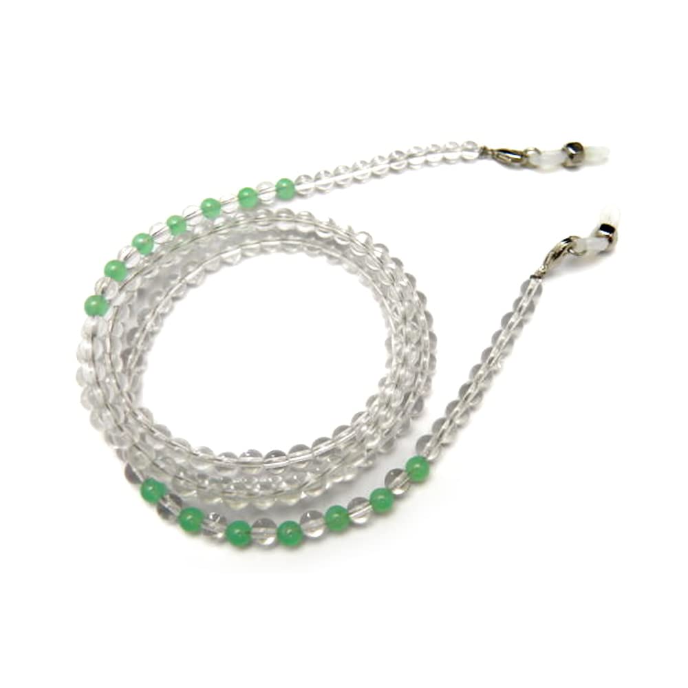 クリソプレーズAAA＆水晶AAA 4mm玉 デザインメガネチェーン 眼鏡チェーン グラスコード パワーストーン Amazon.co.jp: クリソプレーズAAA＆水晶AAA 4mm玉 デザインメガネ