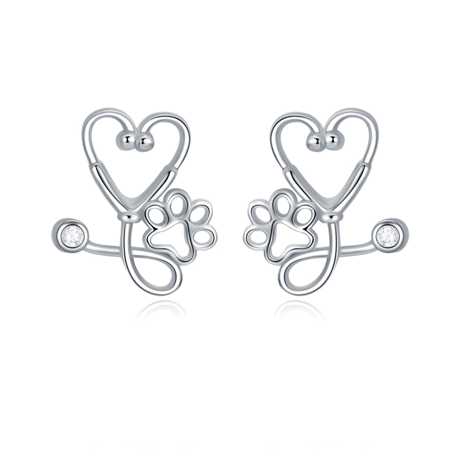 YFN Nursing Themed Stud Earrings Sterling Silver Jewelry Gift for Nurse