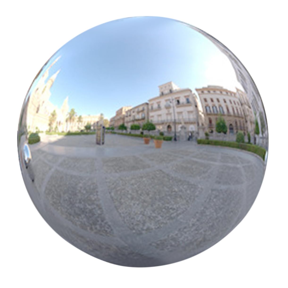 Hemobllo Sfera Decorativa da Giardino in Metallo Inossidabile Argento, Sfera Riflettente Lucida Resistente e Non Deformabile per Decorazione Esterni e Soggiorni