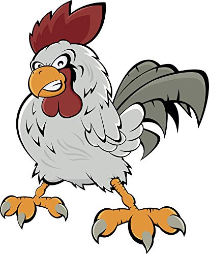Strong Angry Rooster Chicken Cartoon Truck Car Bumper Sticker Vinyl Decal 5