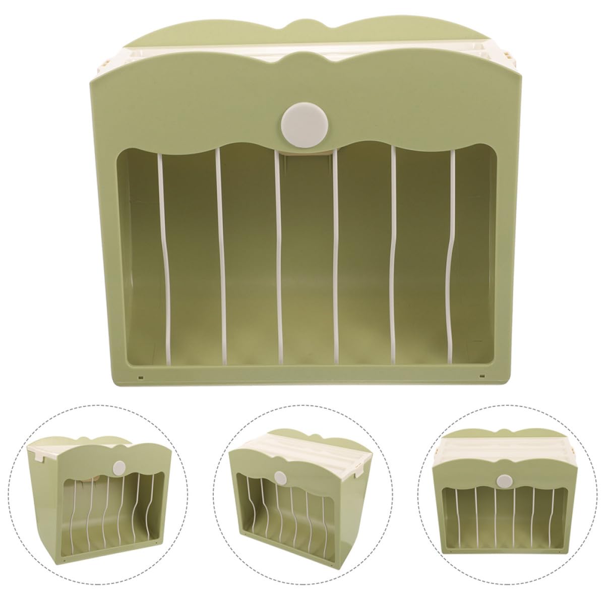 Dispensador para Jaula de Mascotas Pequeño, Soporte de Plástico Verde Tapa para Conejos y Hámsteres, Set 2 Piezas, Comedero Colgante Antipérdida Adecuado para Alimentación