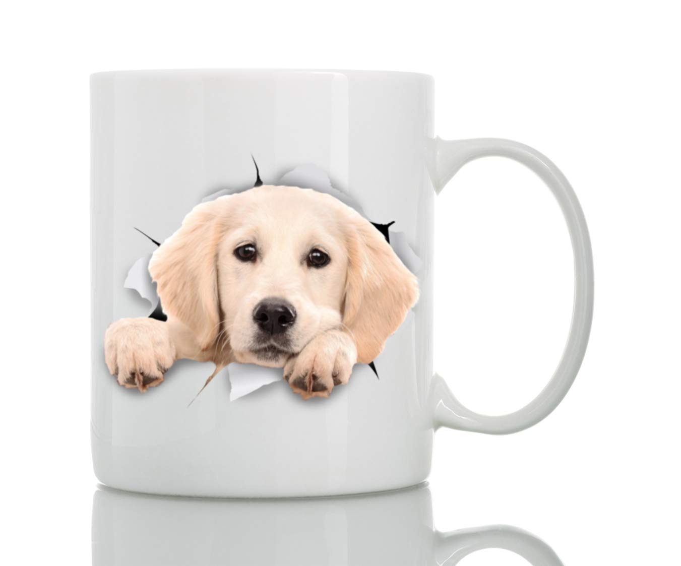 Winston Bear Peaking Labrador Dog Mug - Funny Lab Ceramic Coffee Mug Gift for Dog Lovers - Cute