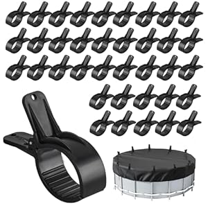Acarey 36 Stück Schwarze Federklemmen für Poolabdeckung