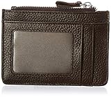 ZHOMA RFID Blocking Genuine Leather Wallet - Credit Card Holder with Key Ring and ID Window - Coffee