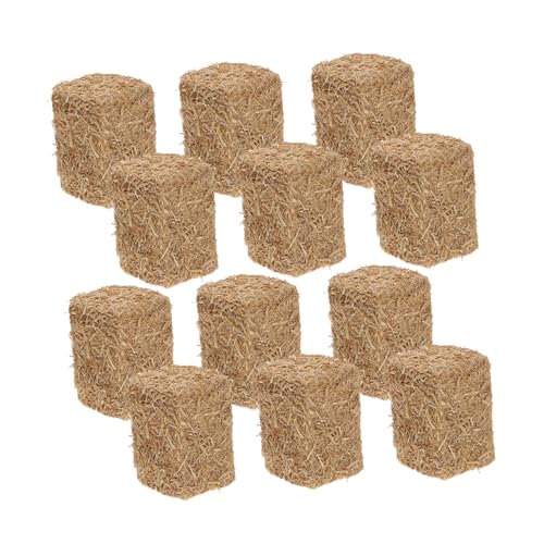 Hohopeti 12 pièces Mini Ballots de Paille Miniatures pour Décoration de Maison de Poupée Modèles Réalistes Accessoires DIY pour Scène de Ferme et...
