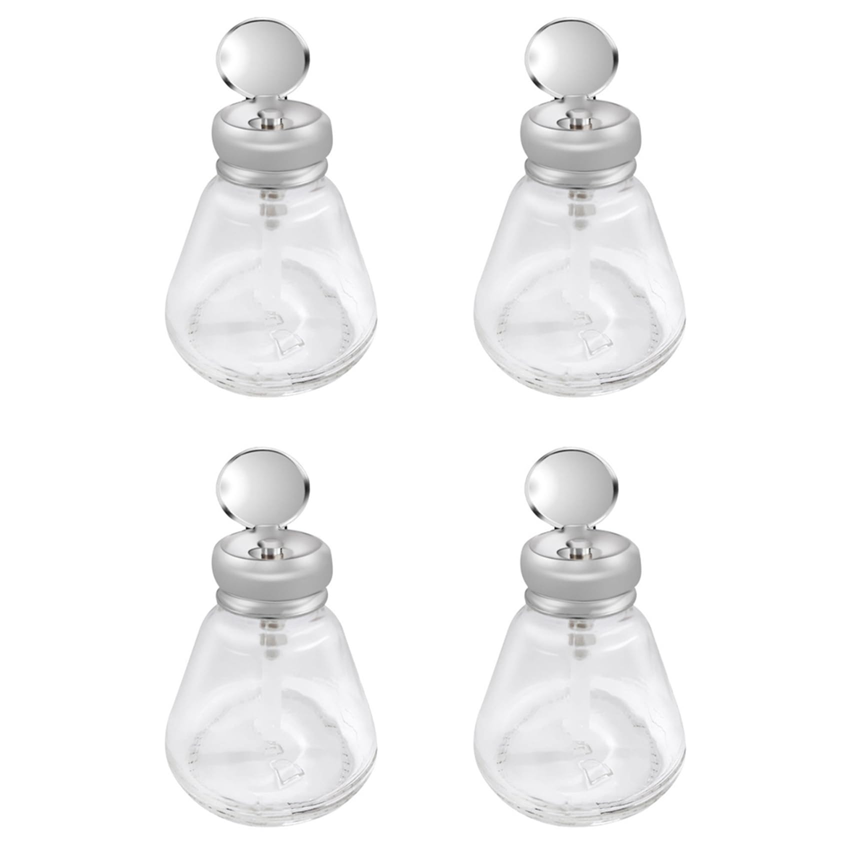 Jnchdghwa 4X Empty Nail Polish Pump Dispenser Glass Push Down Press Bottle