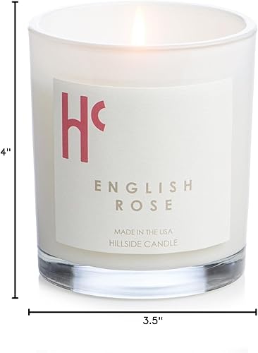 Miniatura 9 de Velas perfumadas English Rose  Velas de soja  Velas de una sola mecha, velas de lujo, vela de rosa (9 onzas)
