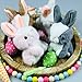 Alodidae 8 Pcs Small Plush Bunny Stuffed Animal 5 Inch Fluffy Rabbit Keychain Hanging Pendant for Backpacks Cute Easter Gifts Mini Bunnies Decor Birthday Party Favors