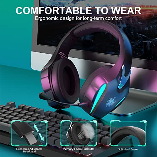 Phoinikas 2.4G Wireless Gaming Headset For Ps4 Ps5 Pc Nintendo Switch, Wireless Over Ear Gamer Headphones With Detachable Mic, 3.5Mm Wired Gaming Headset For Xbox One/Phone, 7.1 Stereo Sound - Green #TOP4