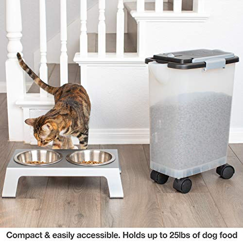 Petfusion Portable Pet Food Container (16.5 X 11.7 X 19 Lwh) | Holds Up To 20 Lbs; Great For Dry Dog & Cat Food | Adjustable Spout, Back & Top Handles, Heavy Duty Wheels, 12 Month Warranty #TOP2