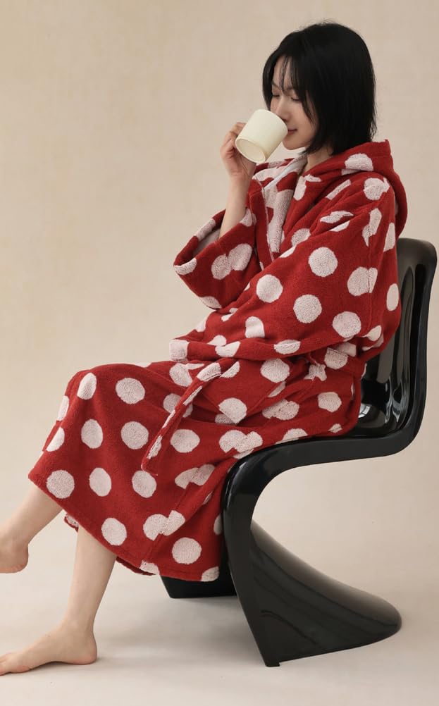 Damski szlafrok frotte, bawełniany szlafrok z kapturem, chłonny, gruby, długi szlafrok do spa, zimowy szlafrok pluszowy,E,One Size