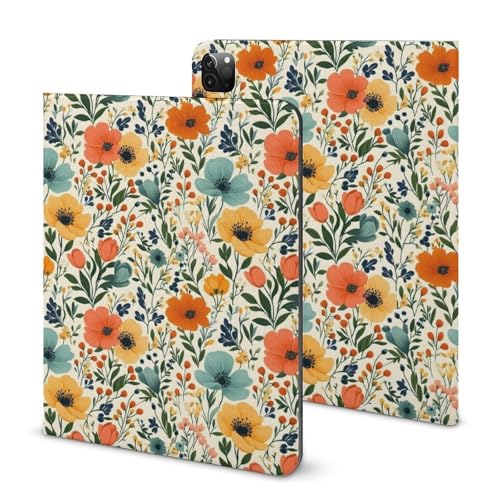 Coque iPad Pro 11 27,9 cm fine avec support et imprimé fleurs
