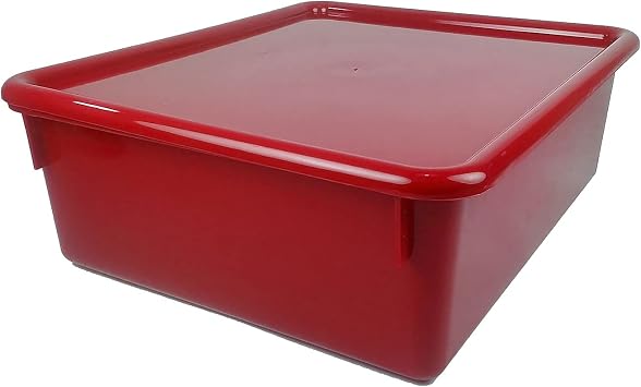Romanoff Double Stowaway Tray with Lid, Red