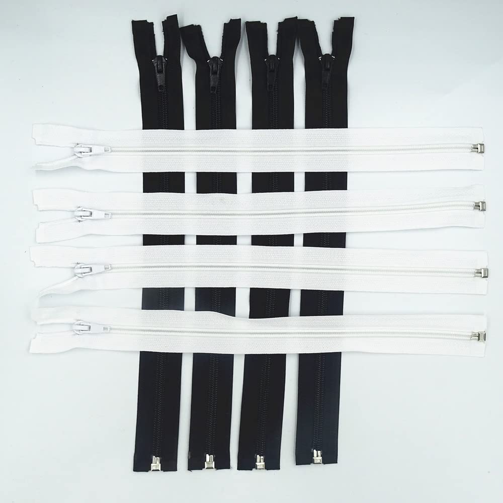 Cremallera 30 cm-70 cm (12 pulgadas-27.5 Pulgadas) 5# Nylon abriendo la Cremallera Adecuada for el Equipaje de Ropa Textiles for el hogar 20 Colores (20pcs) (Color : Black White, tamaño : 70cm)