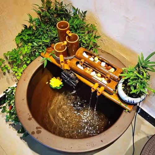 Fuente de agua de bambú solar: la solución sin enchufes para una cascada en tu jardín 7