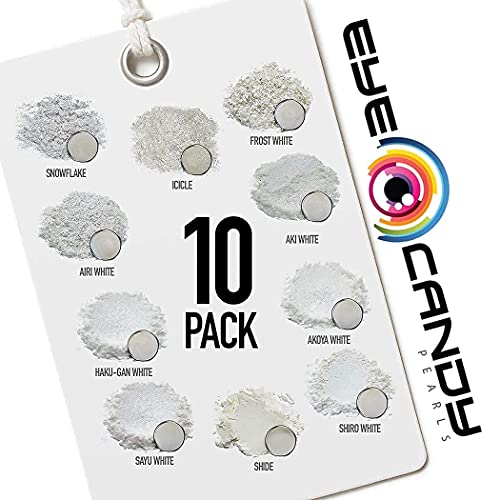 Eye Candy Pigments Premium White Mica Powder - Snowflake (25gr) - for Epoxy, Resin, Soap, Paint, Woodworking, Acrylic Pouring, Bath Bombs, Fishing Lures - DIY Arts and Crafts Additive