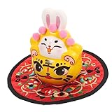 Décor de lapin de bureau: utilisant des matériaux en céramique et en tissu, pas facile à fracturer et à déformer, ornement de lapin de bureau artisanal