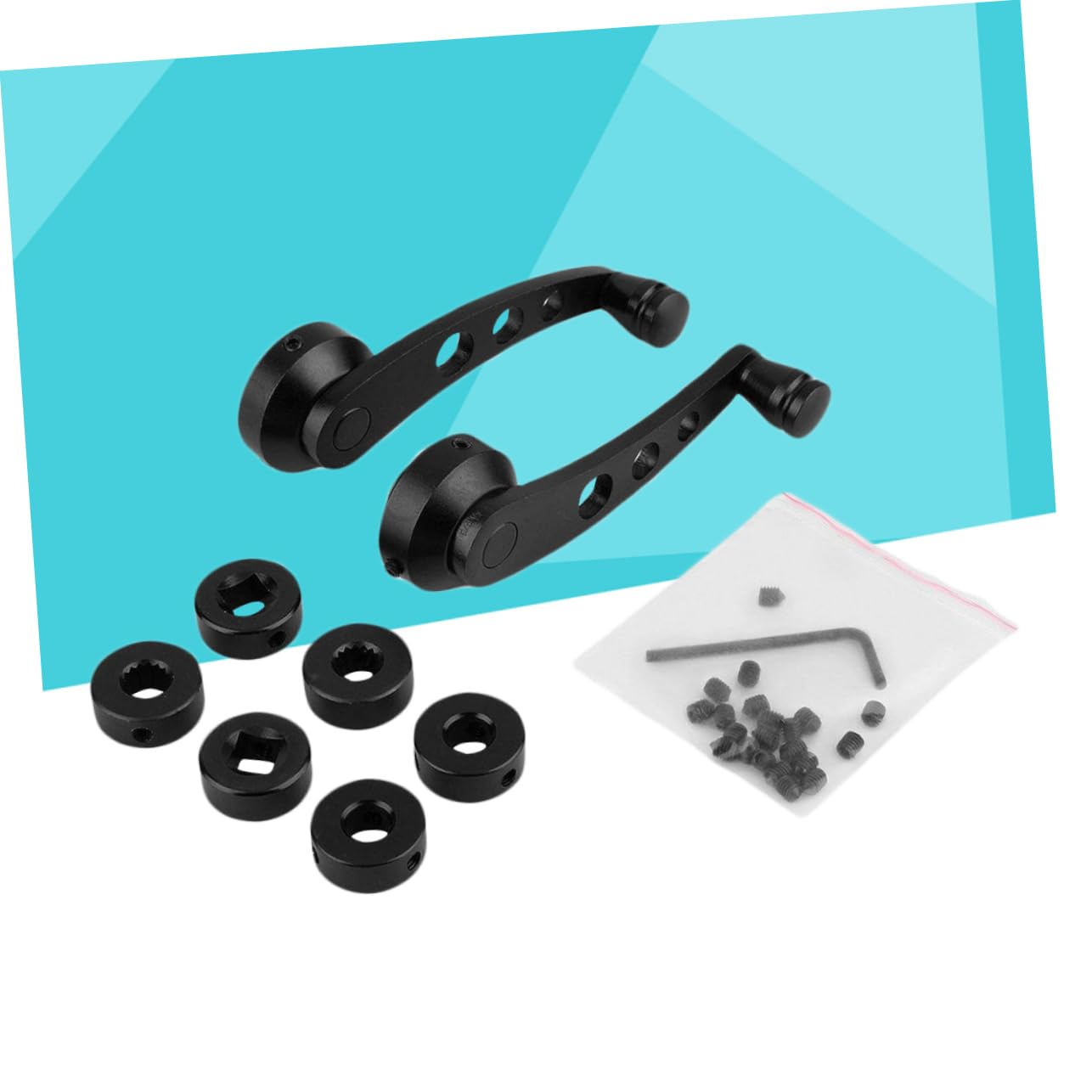 KTAUTORACING 2-Pack 4.46" Slotted Window Crank Handles – Black Aluminum, Direct Fit