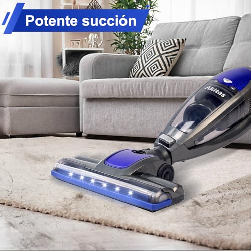 Akitas U10A 2 en 1 Aspiradora sin Cable Aspiradora de Mano Ligero 22.2v 150W Batería de Litio Recargable Bueno para alfombras, Pelo de Mascotas - imagen 5
