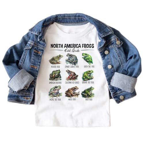Types Of Frogs Kids Shirt - Educational North America Amphibian Herpetologist Field Guide Outfit For Girls & Boys Natural Toddler Youth Graphic Tee2