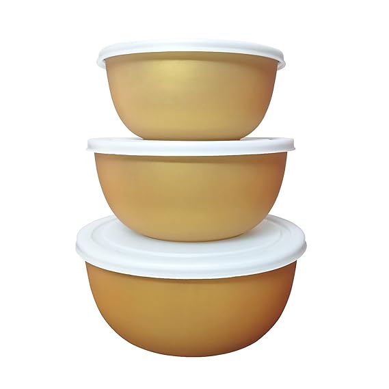 Atulya MartMicrowave Safe Stainless Steel Bowl Set of 3 (14,16,18 cm)