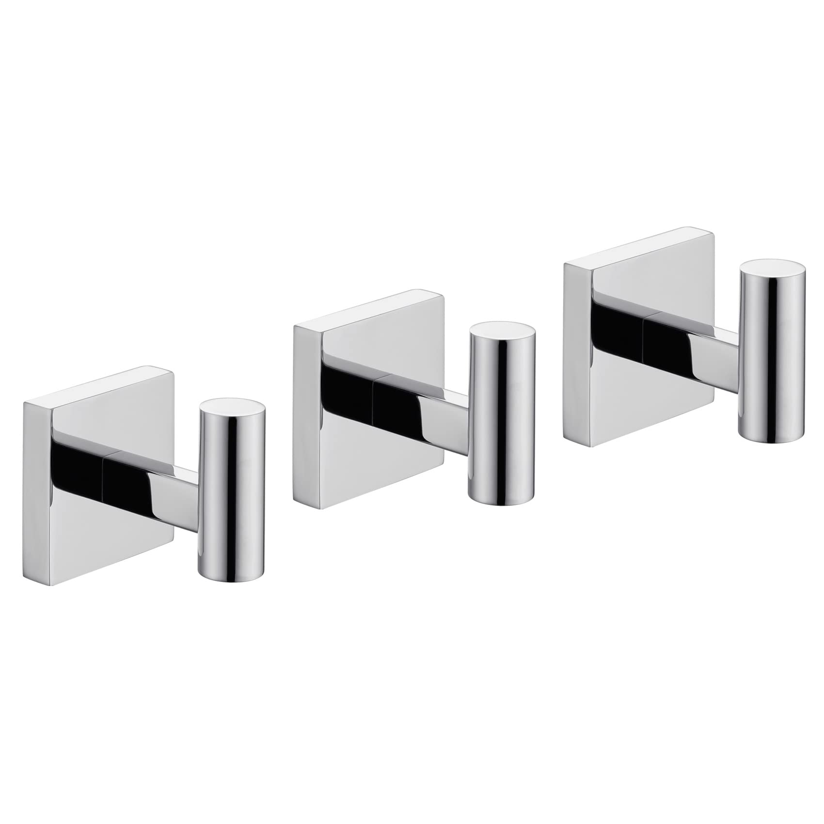 KOKOSIRI Robe Hook Bathroom Towel Coat Hooks for Bath Kitchen Wall 3 Pack Chrome Stainless Steel B1013CH-P3Recycled Claim Standard Blended