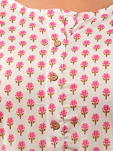 Image of feranoid Women Cotton Printed Straight Short Kurti