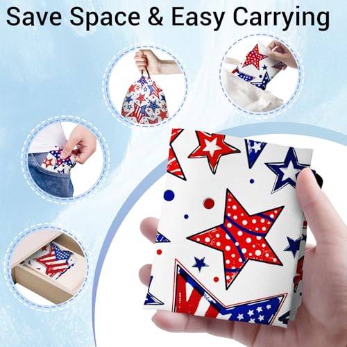 Image of USA Flag Stars Grip Bag for Gymnast Adjustable Gym String Storage Pouch Patriotic Small Bag