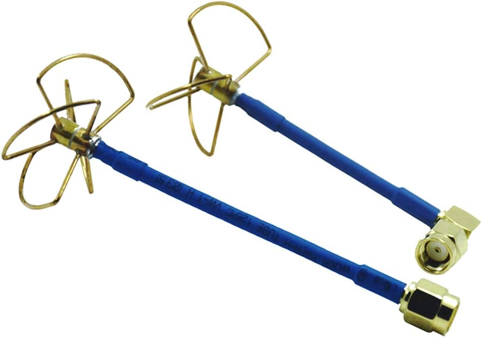 Anbee 2pcs FPV 5.8Ghz Circular Polarized Clover Leaf Antenna High Gain 5.8g Aerial Set RP-SMA Male Plug