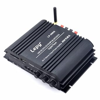 LP-269S Bluetooth Amplifier 2K HiFi Stereo 45W Multimedia Player with 5A Power Supply for Car Motor Amplifier Black