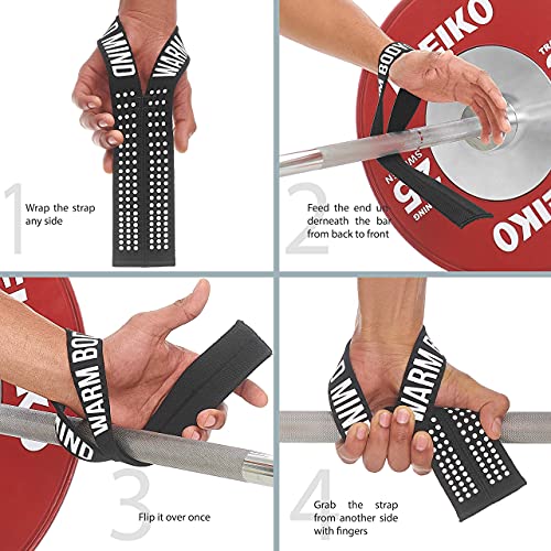 Image of WARM BODY COLD MIND V1 Lifting Wrist Straps for Olympic Weightlifting - Rated at 660 lb - Hand Wraps for Powerlifting, Weight Lifting, Bodybuilding Functional /Cross Training, Deadlift Gym Bar, Cotton