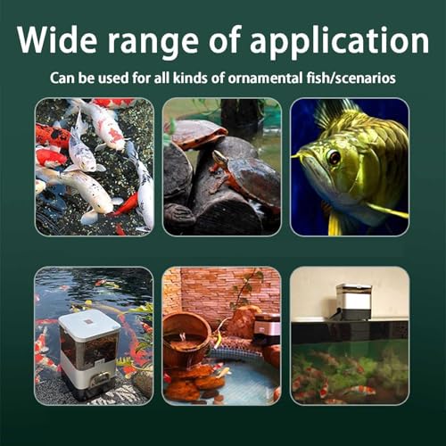 Comedero automático para peces, dispensador de estanque de gran capacidad de 10 L con temporizador inteligente y pantalla LCD para racionamiento cronometrado