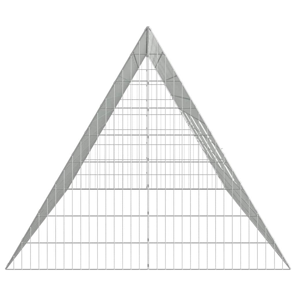 Feuerverzinkter Stahl Kaninchenkäfig Silber 430 x 100 x 85 cm für Außenbereich, wetterfestes Kaninchengehege mit modernem Design, stabiles Hasengehege für Garten und Terrasse