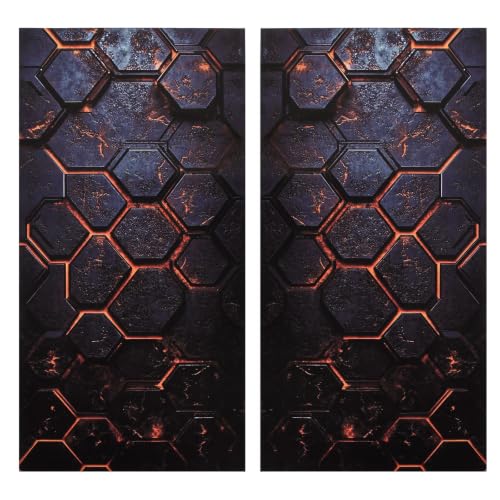 Image of JSCARLIFE Honeycomb Car B-Pillar Sticker, HD Printed PVC Waterproof Car Decals, Car Stickers Vinyl Self-Adhesive Side Strip Decal Cool Stickers (Style 9)