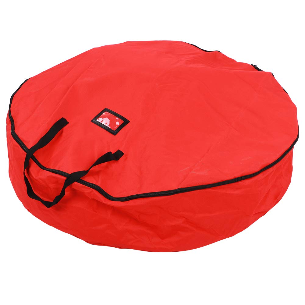 TANIQIACA Red Storage Bag for Decorations, Bell Wreath Garland Container, Waterproof and Dustproof