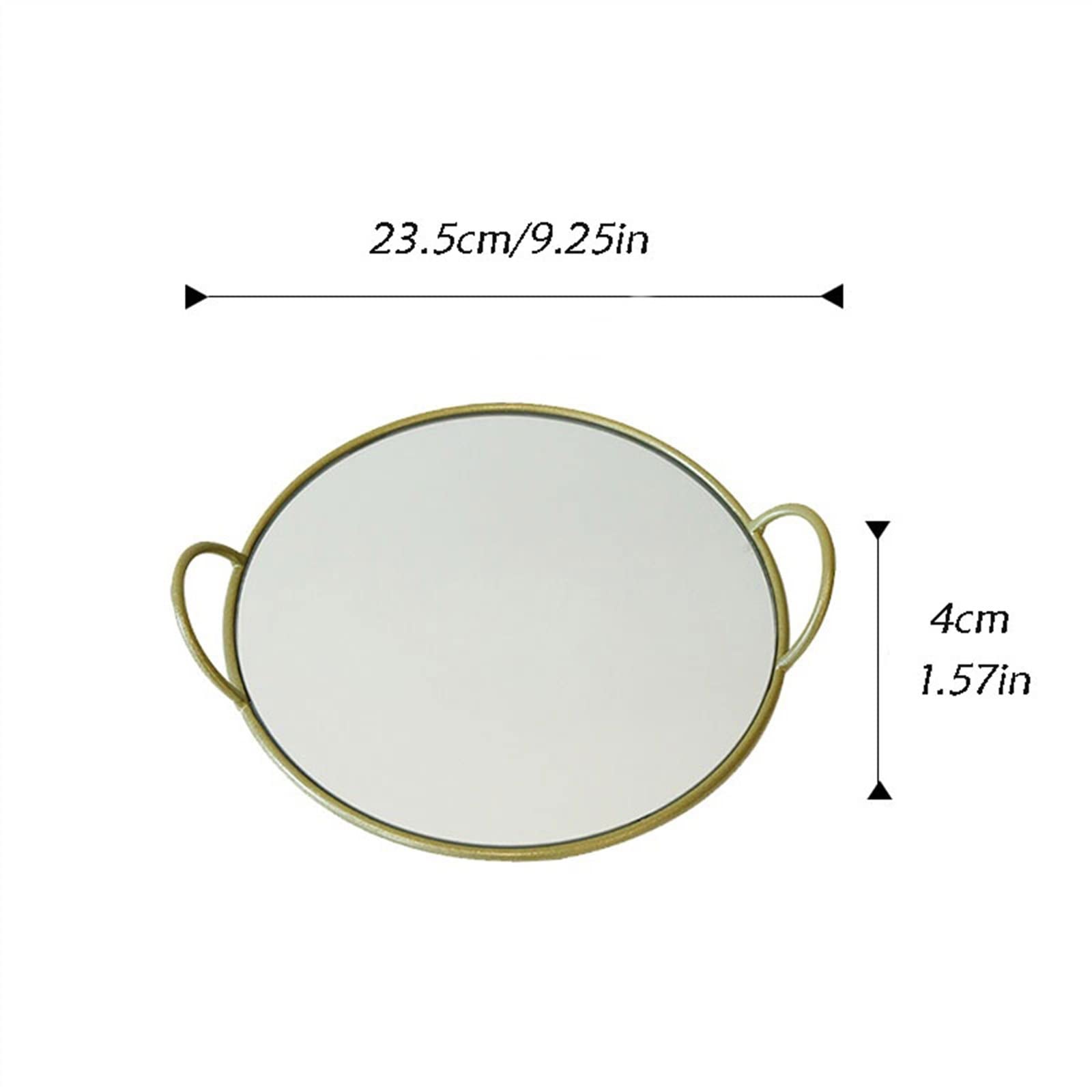 Bandeja para Servir - Bandeja de Espejo Creativa, Bandeja de Almacenamiento de Doble asa, Bandeja de Almacenamiento de Escritorio, Bandeja de Vidrio de Entrada Bandejas para Servir Decorativas(A)