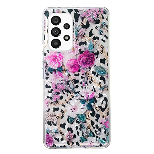 Mousserande TPU-skydd för Samsung Galaxy S22 - Leopard & Blommor