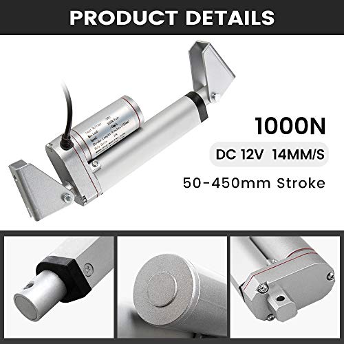 DCHOUSE 1000N 350mm Hub max Linearantrieb, DC 12V-Motor Lineartechnik-Aktuatoren für elektronische, Medizinische, Elektrische Türöffner und Automatisier ungsanwendungen