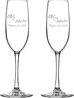 Vista 23 de Copas de champán personalizadas para boda, copas de brindis de aniversario, copas de boda, señor y señora, regalo de boda, copas de copas de champán