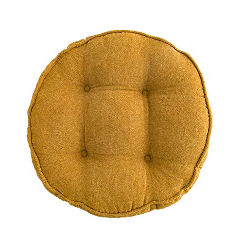 vctops Soft Chair Pads 18 inch Diameter Super Comfy Thicken Solid Color Round Seat Cushion for Kitchen Dining Room Office Chairs (Yellow,18