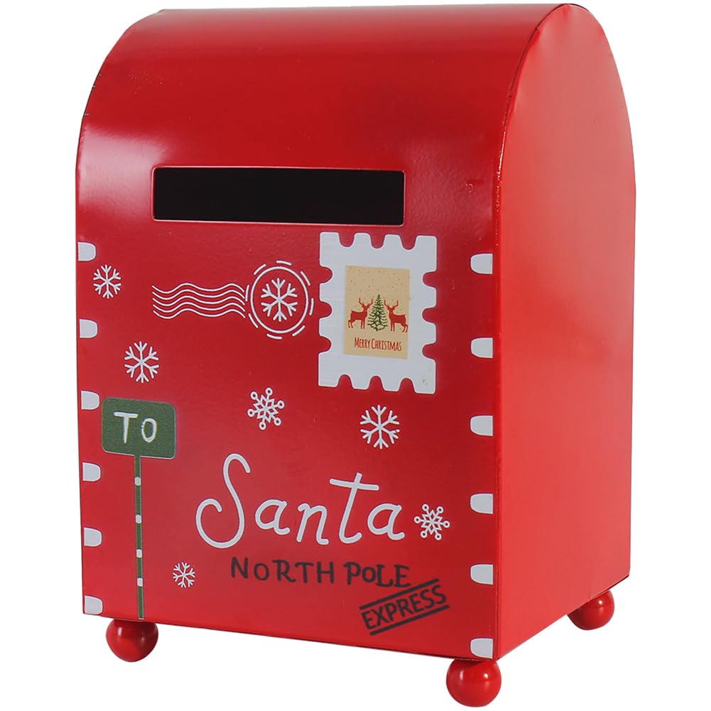 Sanfly Christmas Post Box Santa Letter Box Metal Letter Letters to Santa Mailbox Christmas Decorations Home Decor Xmas Decorations
