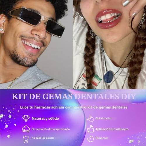 Kit de gemas de dientes profesional y cristales de moda para joyería dental 5