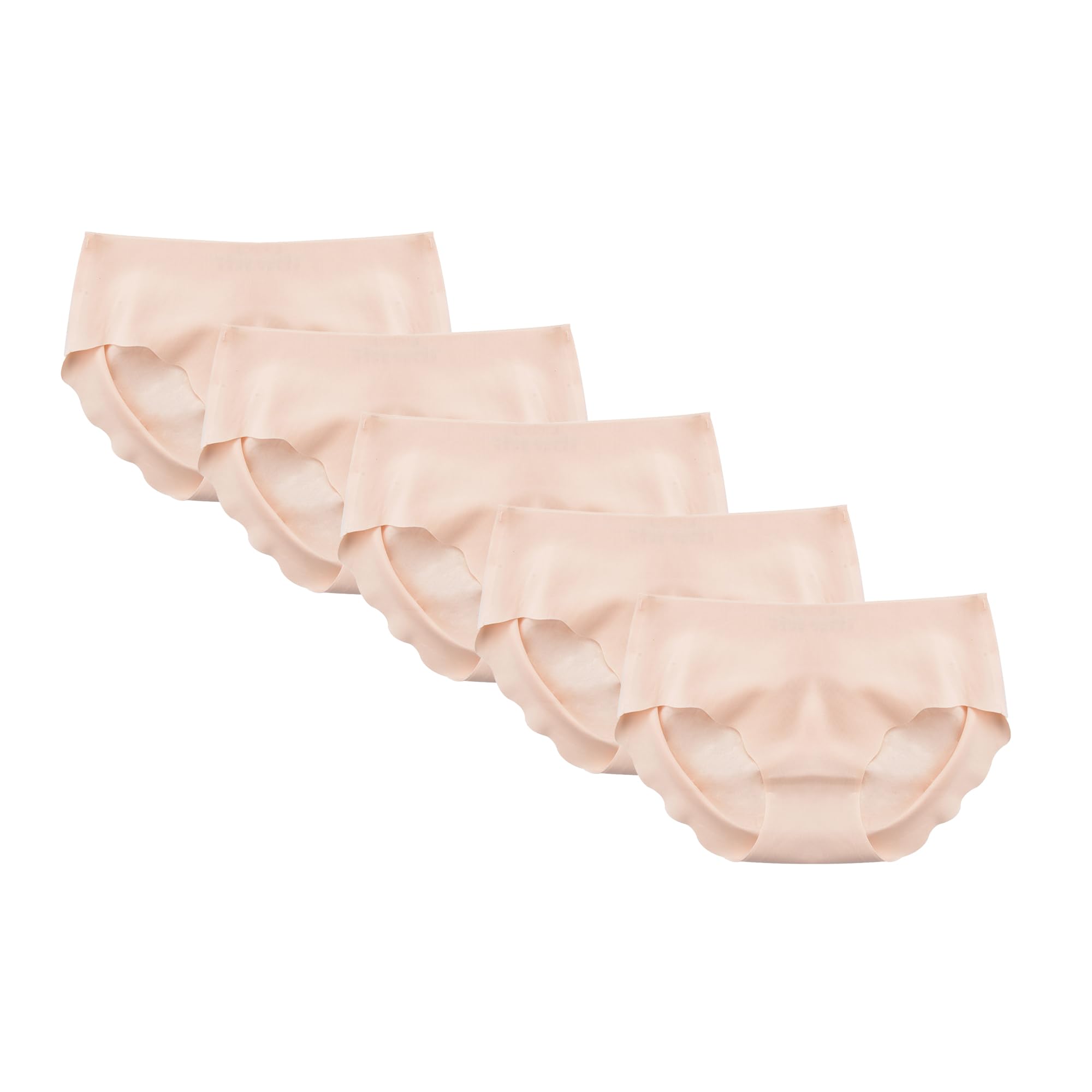Calzoncillos elásticos sin costuras de secado rápido para mujer, suaves, cómodos, paquete múltiple, ropa interior transpirable de tiro medio (caqui, 5 piezas, L)