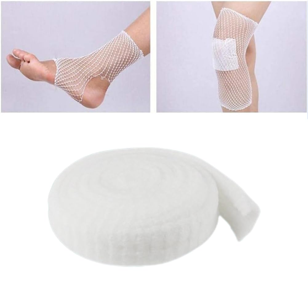 Red Elástica Vendaje, Vendaje Elástico Vendaje Tubular, Venda de Malla Tubular Venda de Malla Tubular Elástica, Heridas Vendaje Banda Fija Elástica Ayuda de Emergencia, con 1 Tijeras Médicas